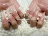 【HAND】チップスカルプ長さだし10本　ワンカラー+パーツ2個　¥8900