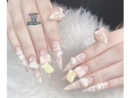 リボンネイル、チェックネイル