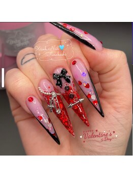 シン(XIINH)/バレンタインのハートネイル