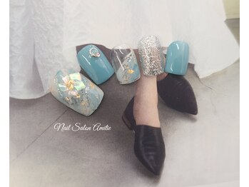ネイルサロン アミティエ(Nail Salon Amitie)/マ-ブルシェルフラワ-foot nail