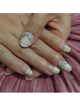 ケーエムネイル(Kmnail)/ストーンリボンネイル♪7800円