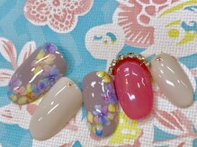 ビービーネイル(BB)/小花のカラフルフラワー☆ネイル