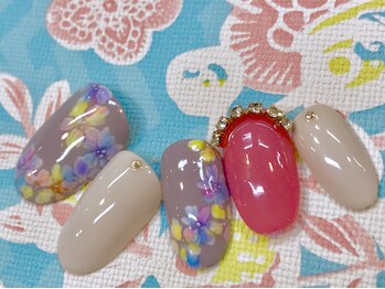 ビービーネイル(BB)/小花のカラフルフラワー☆ネイル