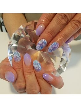 ネイルサロンシャネイル/紫陽花ネイル