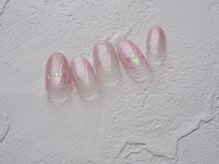 カトルナフ(quatre fois neuf)/キレイめピンクラメグラネイル