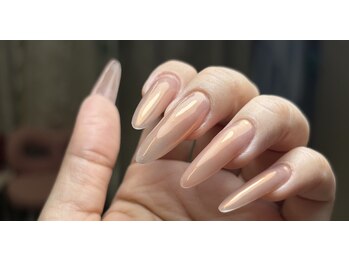 カカネイル(KAKA.Nail)の写真/爪が折れた、形が悪い…そんな方に◎長さ出しで綺麗な指先に☆【長さ出し＋ワンカラーorラメグラ￥9000】
