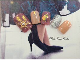 ぷっくりフラワーfoot nail