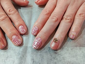 朱花 プルバイシュカ(fle by 朱花)/ツイードネイル♪