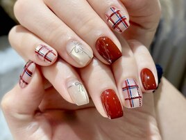 【チェックネイル】