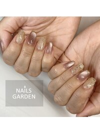 マグネット×ミラーネイル