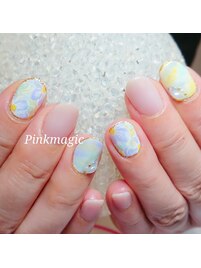 フワフワお花ネイル