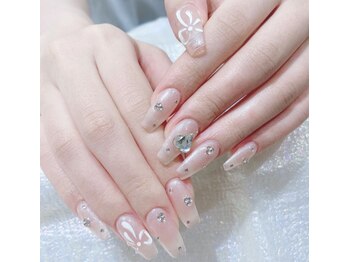 チップ長さだしワンホンネイル