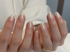 white mirror／ミラーネイル