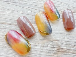 秋色ショートネイル