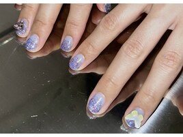 キラキラパープルネイル