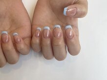 ハヌルネイル(haneul nail)の雰囲気（color×frenchベースカラーフレンチコース）