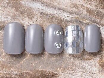 アイネイルズ 吉祥寺店(I nails)/ミラーボールネイルグレー