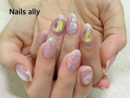 氷ネイル×うるうるネイル×春