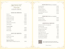 ミニュイ(MINUIT)/Nail Service Menu