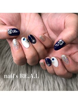 ネイルズリアル 倉敷(nail's RE.A.L)/ネイビーネイル