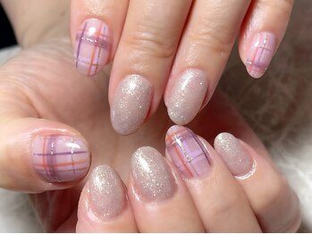 レディグリッター(Lady glitter)/チェックネイル