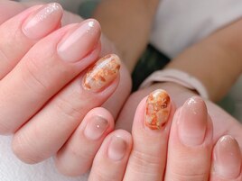 シンプルべっ甲ネイル☆