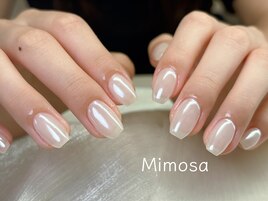 夏梅雨ミラーオーロラネイル