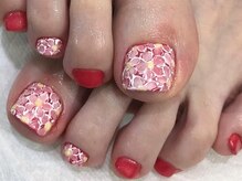 ミーナネイル(miinanail)/レースフラワーフットネイル