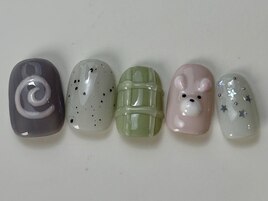 うさぎくすみカラー星ホロ¥8000