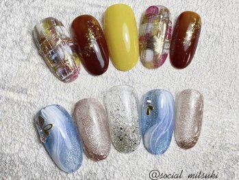 ソシアル(Social)の写真/【持ち込みデザイン¥7700~】普段使い可能なオフィスネイルやイベントに合わせたオリジナルデザインも◎