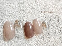 ルークネイル 恵比寿店(LUKE NAIL)/ピンクベージュホログラム 秋冬