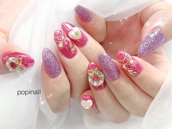 ポピネイル アカバネテン(popi nail)の写真/《センスが光る艶ネイルで特別な日を華やかに》季節限定パーツ&絶妙カラーで人と被らない激かわデザイン◎