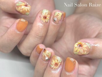 ライズ 本町店(Raize)/ひまわりネイル/お花ネイル