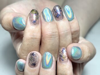 シーグラス(SeaGlass)/レインボーネイル