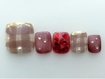 アイネイルズ 池袋店(I-nails)/ボルドーチェックフット