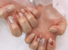 フフネイル(fufu nail)/秋色テェックネイル