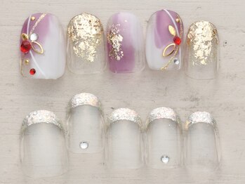 ノーネイル 川口(NO NAIL)の写真/限定デザインをお手頃価格で☆【写真】新作12/1~和モダンニュアンス×上品グリッターフレンチ¥4990♪川口駅