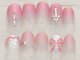 ノーネイル 立川(NO NAIL TACHIKAWA)の写真/*NEW OPEN*選べる定額ネイル【写真】新作4/1～春色ピンク！お花×リボンの大人ガーリーネイル¥4990♪立川駅