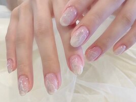 塗りかけネイル/ホワイトネイル