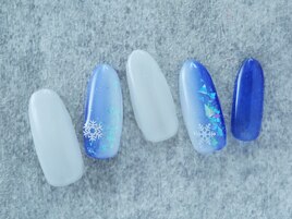 ブルー+雪の結晶