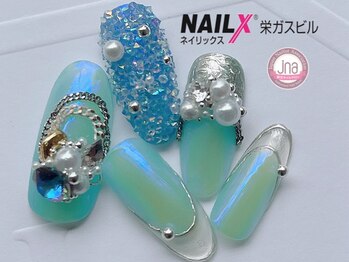 ネイリックス 栄ガスビル(NAILX)/キラキラ☆宝石ネイル☆韓国