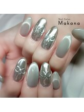 マカナ(Makana)/メタリック　りぼんネイル