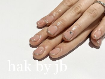ハク ネイル バイジェービー 稲毛(hak nail byjb)/カラグラ＋ラメライン