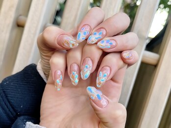 大人っぽ！オーロラパーツネイル