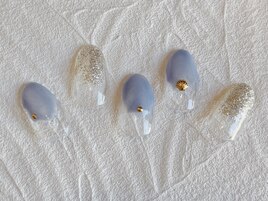 夏の塗りかけネイル