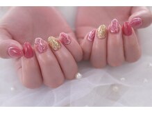 サンカリネイル バイ ヴァラ イオンモール新居浜店(sankari nail by VALLA)/ピンク/ゴールド/グリッター