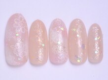 ネイリックス 栄ガスビル(NAILX)/ベージュ系のキラキラ☆