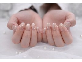 マグネットネイル/ベージュ/ラメ