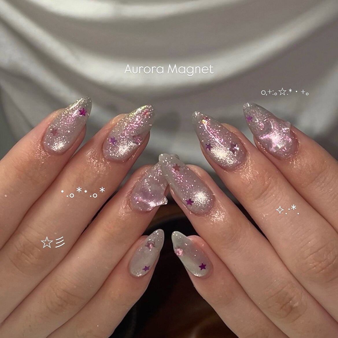 《HAND》ミラー/オーロラ/マグネット/フラッシュ/アート2本 シンプルコース