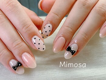 ミモザ 吉祥寺(Mimosa)/夏梅雨ドットリボンネイル